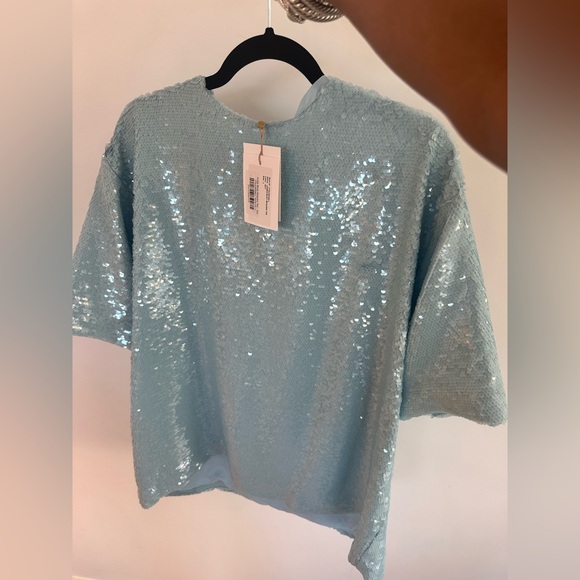The Frankie Shop Jones Boxy Sequins Tee - Size L - Picture 3 of 7